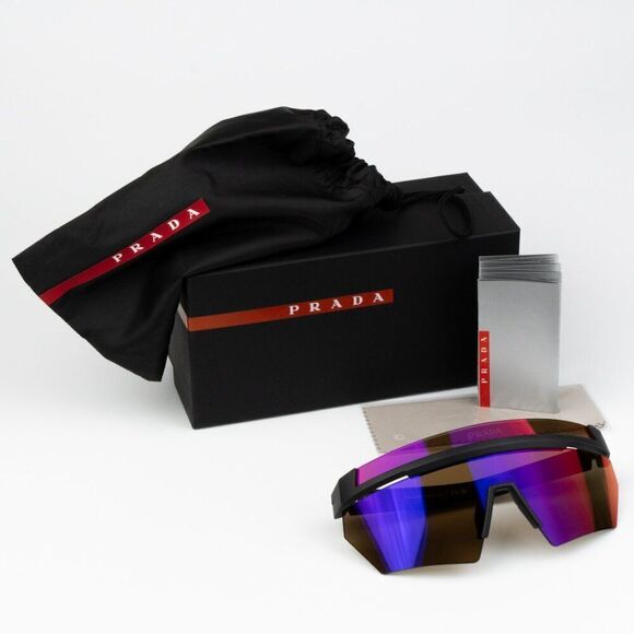 NEW Prada Linea Rossa PS01YS 1BO02U Matte Black Mirror Orange Unisex Sunglasses main image 9